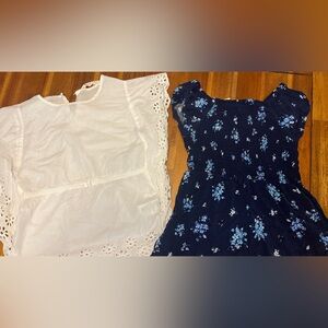 White top and romper size 9-10yo